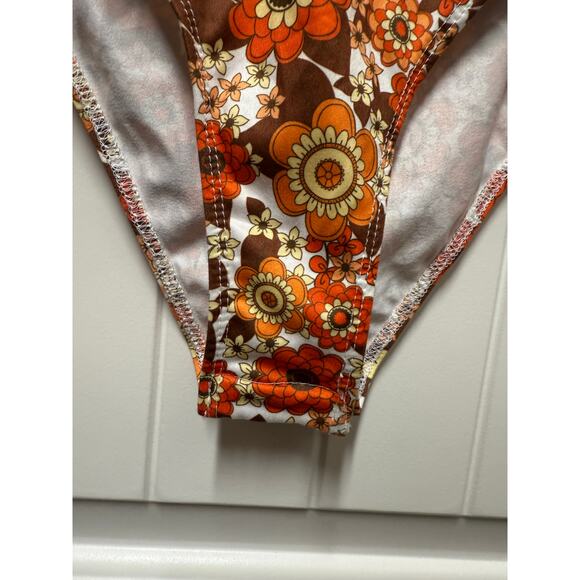 Women's High Neck Long Sleeve Floral Print Bodysuit Leotard Fall costume  Small - Picture 5 of 8